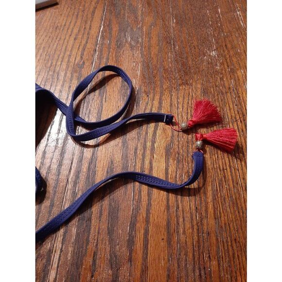 Medium 8/10 Time and Tru Blue Multi-Color Embroidered Floral Bikini Swimsuit Top - Picture 4 of 6